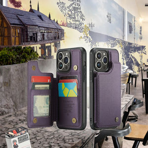 Étui portefeuille en PU avec fermeture éclair et design professionnel pour <span class=keywords><strong>iPhone</strong></span> X/<span class=keywords><strong>XR</strong></span>/Xsmax/11/12/13 Pro/13 Promax avec fonction porte-cartes - Product Image 2