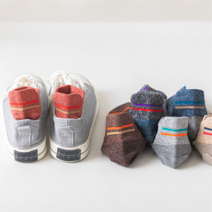 Men's Pure Cotton Ankle <b>Socks</b> Color Blocking <b>Breathable</b> Sweat Absorbent Summer Casual Low Cut Boat <b>Socks</b> - Product Image 4