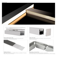 Lumière linéaire en aluminium LED personnalisée, radiateur suspendu, éclairage de plafond, lumière blanche, RGB, RGBW