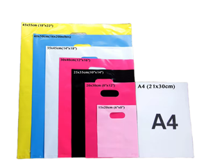 Túi tùy chỉnh với logo nhựa không thấm nước Vải bán lẻ túi mua sắm sang trọng in chết cắt túi mua sắm bằng nhựa có tay cầm - Product Image 4