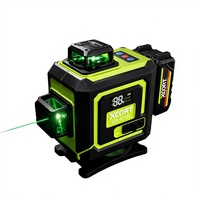 Niveau laser vert 12/16 lignes haute précision, haute luminosité, double batterie, infrarouge extérieur, spécialement conçu pour la lumière du soleil