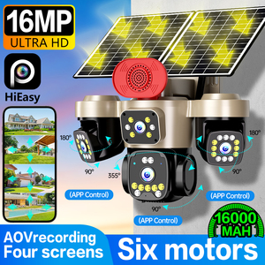 Caméra IP PTZ solaire 4G à prix de gros, 16MP, 4 objectifs, 4 écrans, suivi automatique, <span class=keywords><strong>alarme</strong></span> vocale, caméra de sécurité extérieure CCTV, approvisionnement en gros - Product Image 1