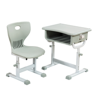 Table de lecture en acier et MDF avec siège en plastique durable à grande capacité de charge, mobilier scolaire, bureau et chaise pour étudiants, pour la maison et les salles de classe universitaires