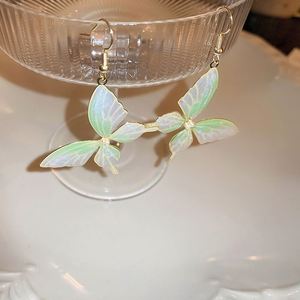 Copper Alloy Imitation Pearl Butterfly <b>Hook</b> <b>Earrings</b> Trendy Silver Plated Charm <b>Earrings</b> for Men's Anniversary - Product Image 4