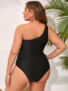 Costume da bagno intero sexy stampato con scollo a V, taglie forti L-4XL, novità, bestseller, per donne formose, con cut-out - Product Image 4