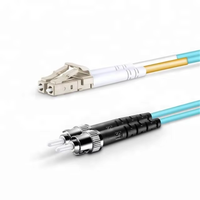 LC UPC ke ST UPC 2.0mm 50 125 kabel Patch serat optik OM3 Multimode dupleks