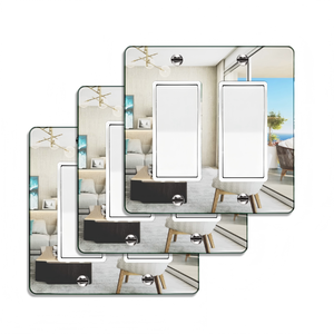 Plaque de commutateur en acrylique miroir 1 poste, finition brillante, facile à installer - Product Image 1