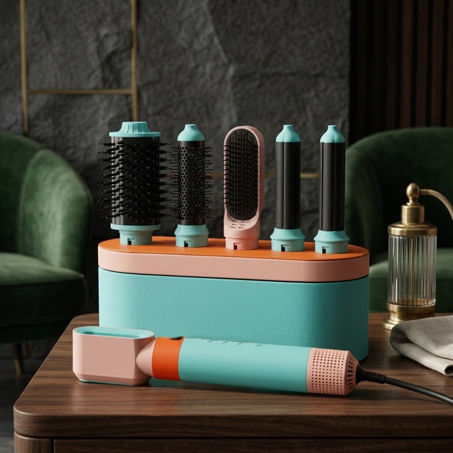 6 in 1 Hair Styler Set Air Styler Ionic Hair Dryer 110,000 RPM Multi Functional Auto Wrap Hair Styler with Case