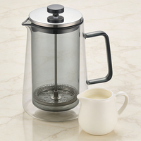 Cafetière à piston en verre à double paroi de haute qualité, écologique, moderne, pour le voyage, en borosilicate, pour café infusé à froid