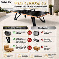 Table de tennis de table d'extérieur DOUBLE STAR, étanche, en aluminium ACP de 6 mm, personnalisable, protection solaire, vente en gros d'usine