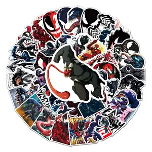 50pcs vente chaude personnalisé dessin animé Graffiti décoration cahier bouteille d'eau planche à roulettes autocollant <span class=keywords><strong>Marvel</strong></span> venin autocollant - Product Image 1