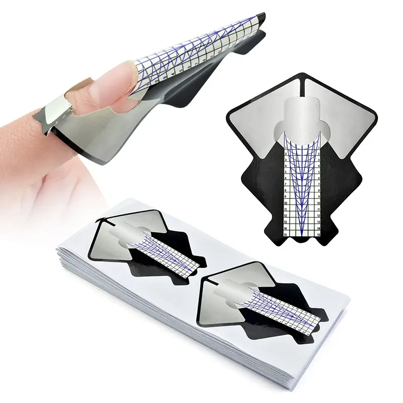 Инструменты для французского дизайна ногтей, направляющая Форма для ногтей с черной рыбой, форма для длинного наращивания ногтей