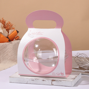 Boîtes en papier kraft jetables de qualité alimentaire pour gâteaux, salades, mousses de Noël, pâtisseries, transparentes, 350 ml, 500 ml, 700 ml, gaufrage - Product Image 3