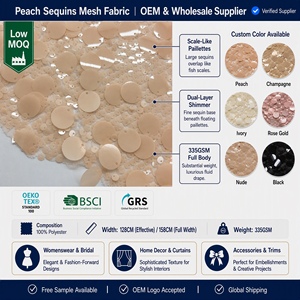 Telas de malla de lentejuelas de alta calidad a <span class=keywords><strong>precio</strong></span> de fábrica 100 poliéster hermoso color para vestido de lentejuelas de niña - Product Image 1