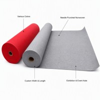 Tapis d'exposition en polyester sur mesure, couleur personnalisée, OEM ODM, directement de l'usine, en rouleau, revêtement de sol pour stand et allée de salon professionnel