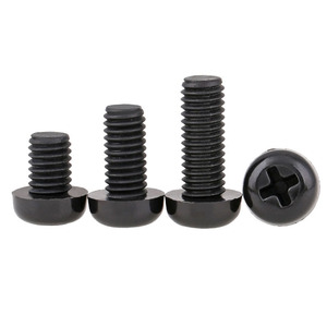 Tornillos de máquina de cabeza redonda M6 de rosca gruesa, de acero con óxido negro, métricos/pulgadas, para montaje de equipos - Product Image 1