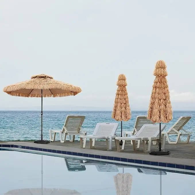 Ombrello di grandi dimensioni spiaggia tiki parasole ombrellone impermeabile Hula beach ombrellone Patio usato paglia PP materiale
