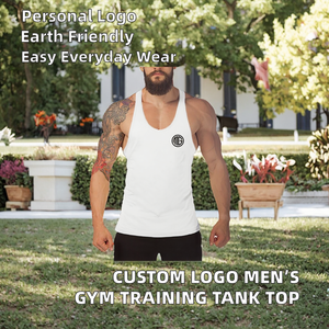 Débardeur de sport décontracté en coton tricoté pour homme avec logo personnalisé, idéal pour la musculation et l'entraînement estival - Product Image 2