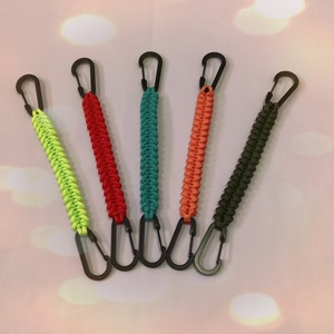 Handmade <b>Braided</b> Paracord Keychain 6Cm Aluminum Carabiner Double Hook Nylon Durable Promotional Gift <b>Accessory</b> - Product Image 1