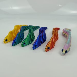 Figurina di anguilla arcobaleno stampata in 3D, giocattolo in plastica, modello animale da collezione, regalo decorativo per bambini e adulti - Product Image 3