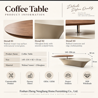Ensemble de tables basses rotatives en forme de bateau, design moderne minimaliste et créatif, mobilier de salon, vente en gros directe d'usine OEM ODM