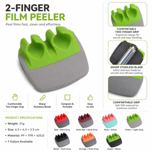 Éplucheur de fruits et légumes double doigt en plastique et acier inoxydable OEM personnalisé pour pommes et légumes - Vente en gros - Product Image 4