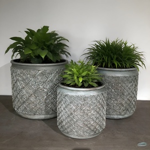 Pot de fleurs moderne grand et géant pour intérieur/extérieur, plantes d'extérieur, écologique, durable, en matériau de fibres de ciment sculpté à la main, 50-100L - Product Image 5