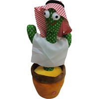 Cactus Lumineux Parlant, Chantant et Dansant Multilingue – Décoration Créative pour Fêtes en Bambou – Vente Chaude de Noël