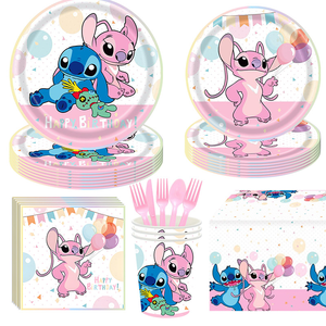 Set Moderno di Stoviglie per Feste di Compleanno con Design ANGEL Rosa, Tovaglioli, Bicchieri di Carta, Coltelli, Forchette e Cucchiai per Bambini - Product Image 3