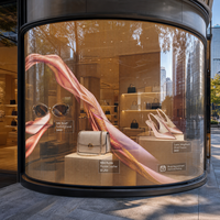 Écran LED transparent flexible pour vitrine de magasin de luxe incurvée