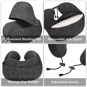 Almohada de Viaje Ergonómica Extra Grande en Forma de U, Almohada de Viaje para el Cuello con Capucha - Product Image 4