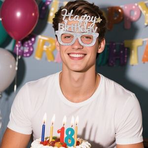 Divertente cornice di occhiali in PVC con decorazioni a forma di Glitter per il nuovo <span class=keywords><strong>anno</strong></span> e feste di buon compleanno-divertente Dress up decorazioni per feste - Product Image 2