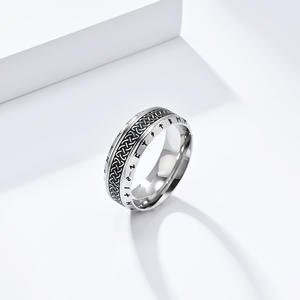 <b>Celtic</b> Knot Viking Letter Titanium Steel <b>Ring</b> Men's Artistic Gift Jewelry Steel Gold Black Antique Silver - Product Image 4