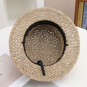 2025 Summer New Arrival Hand Made Seagrass Straw Boater <b>Hat</b> <b>for</b> Women Beach Fashion Sun Shade Dress - Product Image 5
