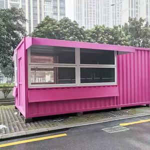 Kiosque à <span class=keywords><strong>café</strong></span> préfabriqué économique de 20 pieds, design ferme, pavillon respirant pour bar à thé au lait et jus - Product Image 5