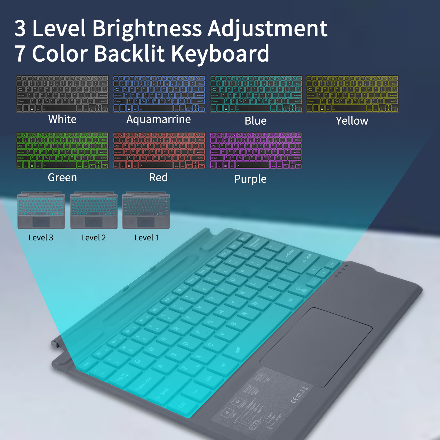Surface Pro 8 Wireless Keyboard with Touchpad & Backlit