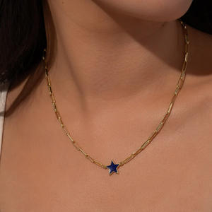 Collar con Colgante de Estrella de Acero Inoxidable Chapado en Oro de 18k PVD Hipoalergénico e Impermeable de LUCKYJIU, Fabricante de Joyería Personalizada - Product Image 2