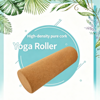 Rodillo de Espuma de Corcho Natural de Alta Densidad para Yoga, Pilates, Ejercicio y Masaje, para Aliviar la Tensión Muscular y Mejorar la Condición Física