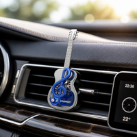 Clip désodorisant pour voiture en forme de guitare, diffuseur rechargeable d'huiles essentielles, ornement note musicale