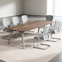 Table de conférence de bureau sur mesure, plateau en mélamine, 1,8 m à 4,2 m, bureau rectangulaire, pieds en métal robustes, mobilier
