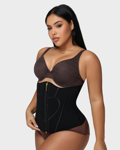 Faja Moldeadora de Cintura con Cremallera y Tirantes, Top Reductor con Cierre de Gancho y Ojal, Corsé de Powernet para Mujer, Efecto Adelgazante - Product Image 4