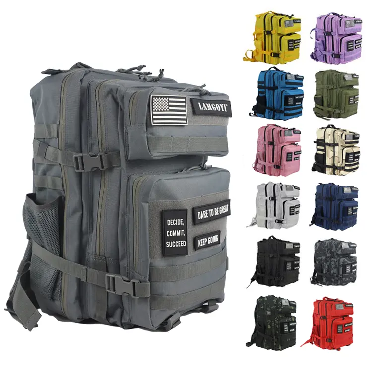 Custom New Design 900D Oxford Multi-function Tactical Training Assault Molle 3P Backpack 45L