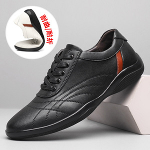 Chaussures bateau en cuir blanc pour hommes, à lacets avant, semelle souple confortable, style décontracté, origine Wenzhou - Product Image 3