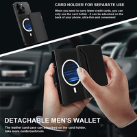 Dompet Kartu Kredit Pendek Unisex Anti RFID dari Aluminium dengan Mekanisme Pop Up, Penutup Tombol, dan Lapisan Kulit