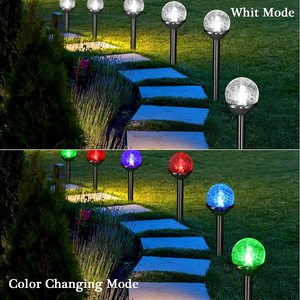 Luces Solares de Jardín LED con Bola de Cristal Agrietado, Luces Decorativas para Exteriores Resistentes al Agua con Cambio de Color - Product Image 4