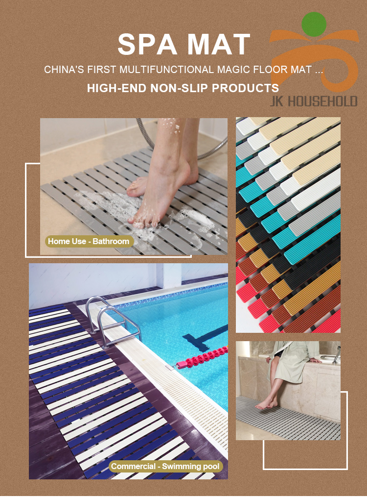 Manufacturer Shower Non Slip Bathroom anti slip extra long large bath mat(图1)