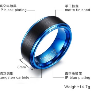 Custom Fashion Men Brushed Rings Jewelry Man's Wedding <b>Tungsten</b> Carbide Ring - Product Image 6