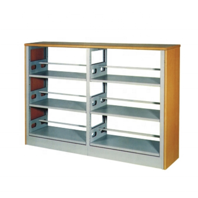 Лидер продаж, школьная мебель для библиотеки, сверхпрочная деревянная рамка, книжная полка, двухсторонний дисплей для библиотеки