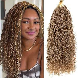 Extensiones de Cabello Sintético Natural para Ombre Marrón, Trenzas de Ganchillo Passion Twist Individuales, River Goddess Locs, Faux Locs, Cabello Rizado - Product Image 5
