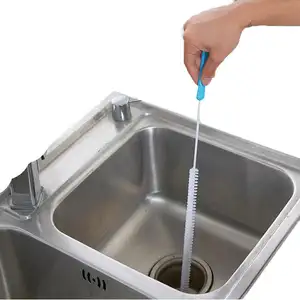 Dispositif de dragage de tuyaux Brosse de nettoyage d'évier suspendue flexible Nettoyeur de cheveux d'égout de cuisine et de salle de bain
